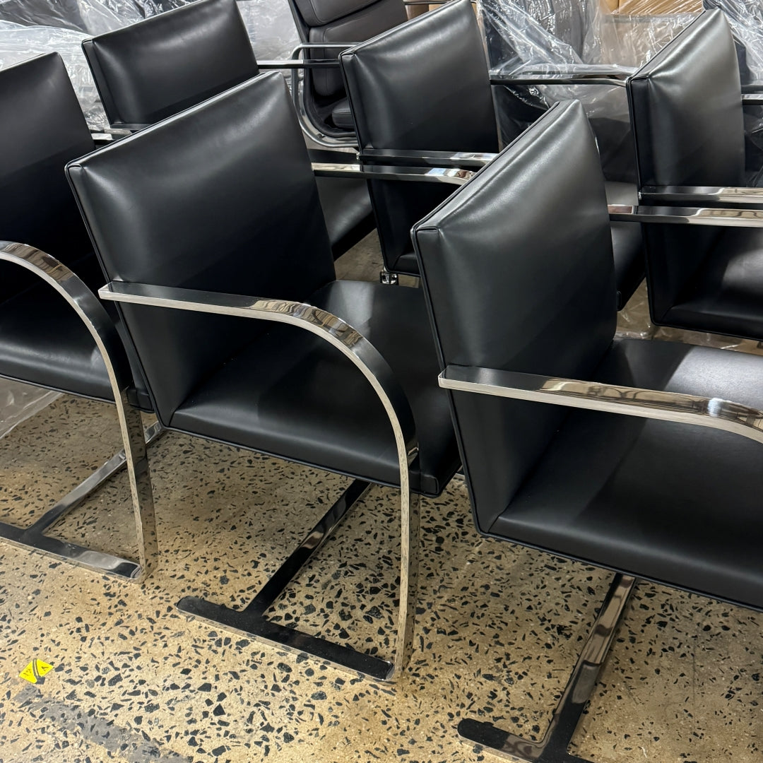 Brno Flat Bar Chair Stainless/Leather(10) by Mies Van der Rohe