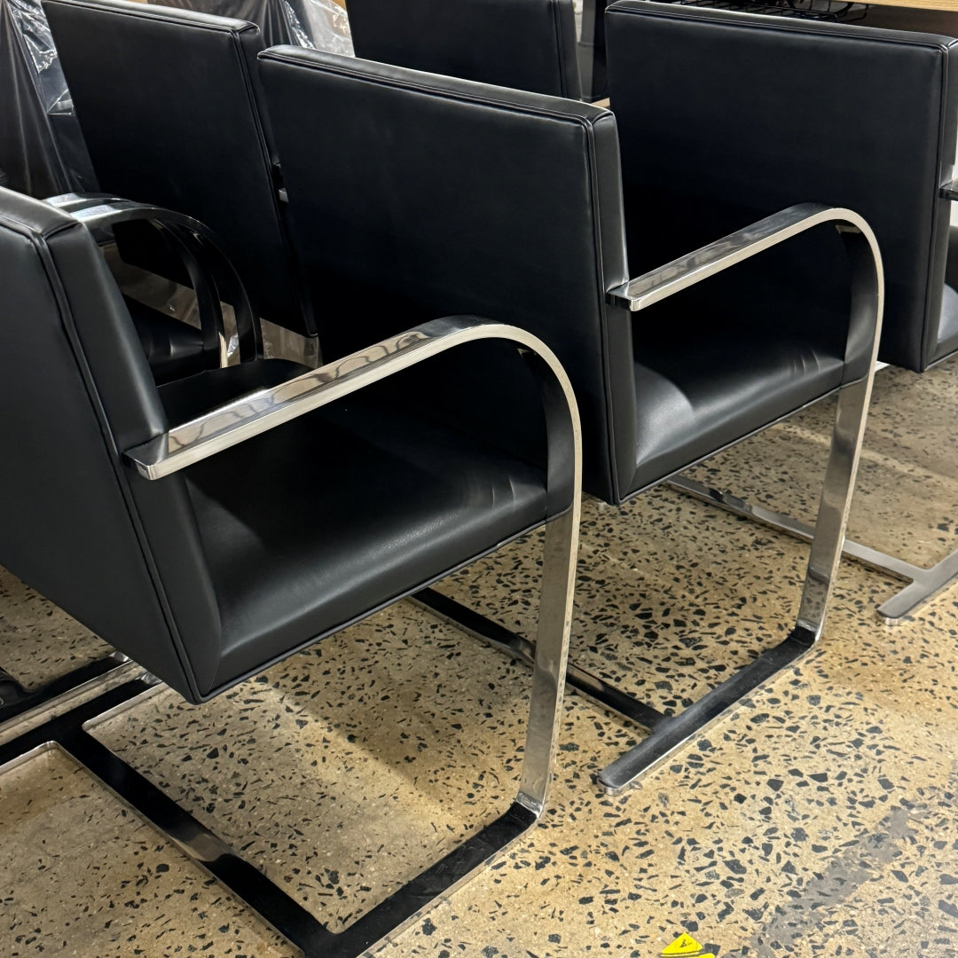 Brno Flat Bar Chair Stainless/Leather(10) by Mies Van der Rohe