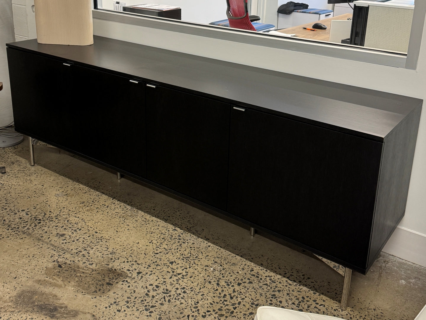 Bernhardt Credenza, Black Veneer, 84w