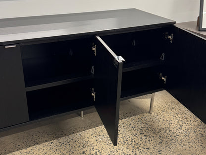 Bernhardt Credenza, Black Veneer, 84w